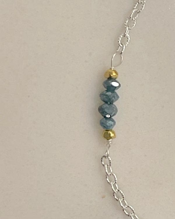 Blue Sapphire Beaded Bracelet, Precious Gemstone Bracelet, 14k Gold Filled  Chain, September Birthstone Bracelet 